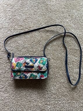 Vera Bradley Quilted Floral Crossbody in Navy, Pink, Green & Yellow